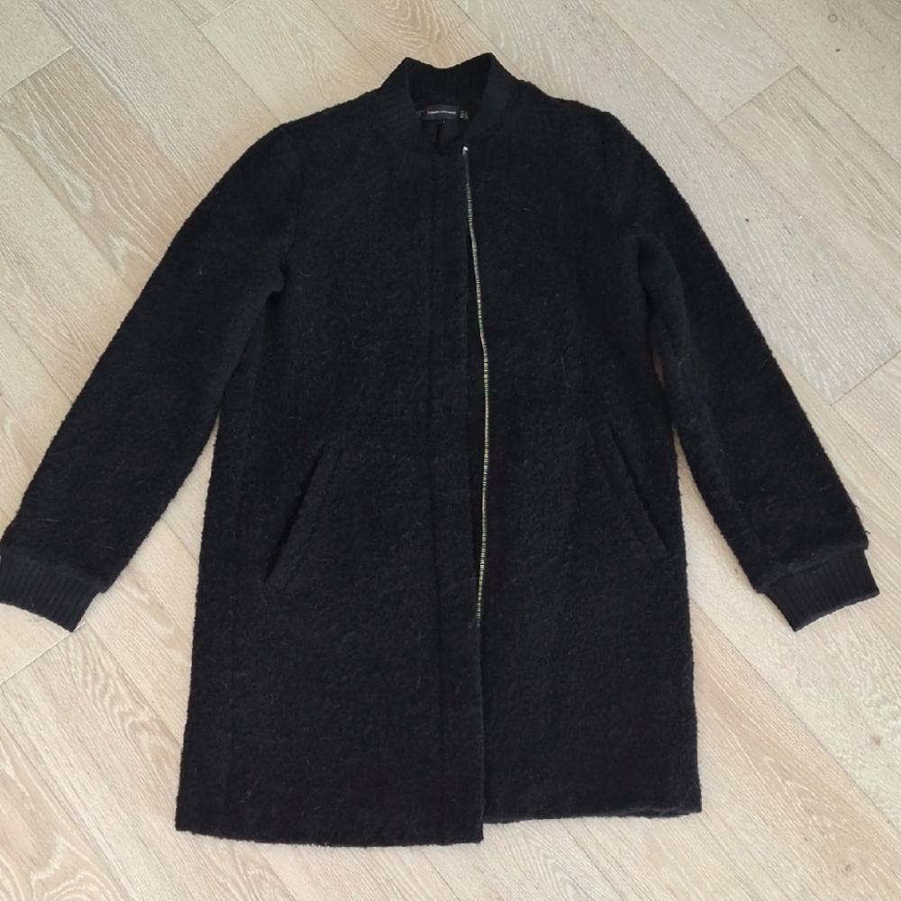 Zara Black Wool Coat - Small